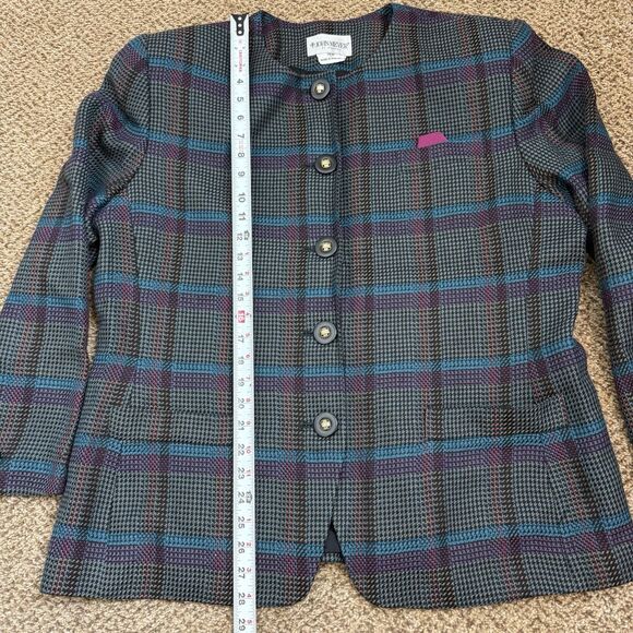 John Meyer Of Norwich Wool Blend Plaid Button Down Blazer Women’s Size 18W - Picture 5 of 13